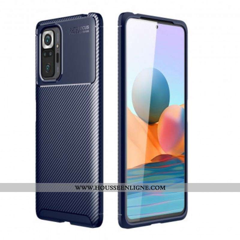 Coque Xiaomi Redmi Note 10 Pro Flexible Texture Fibre Carbone