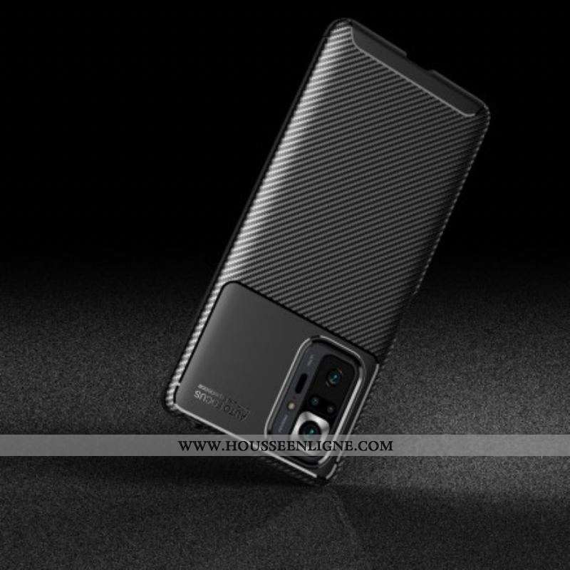 Coque Xiaomi Redmi Note 10 Pro Flexible Texture Fibre Carbone