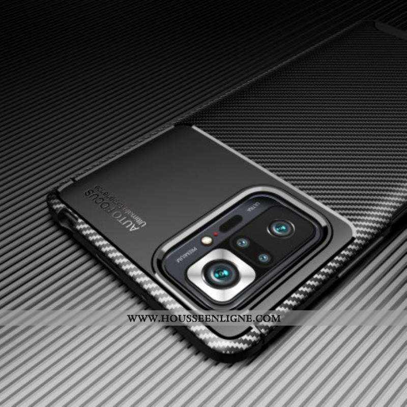 Coque Xiaomi Redmi Note 10 Pro Flexible Texture Fibre Carbone