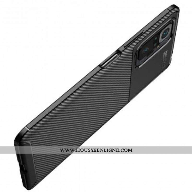 Coque Xiaomi Redmi Note 10 Pro Flexible Texture Fibre Carbone