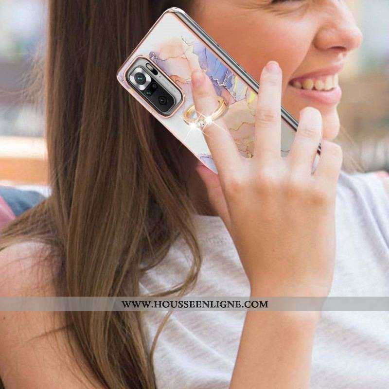 Coque Xiaomi Redmi Note 10 Pro Marbre avec Anneau-Support