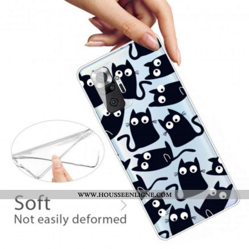 Coque Xiaomi Redmi Note 10 Pro Multiples Chats Noirs