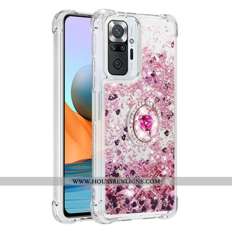 Coque Xiaomi Redmi Note 10 Pro Paillettes avec Anneau-Support