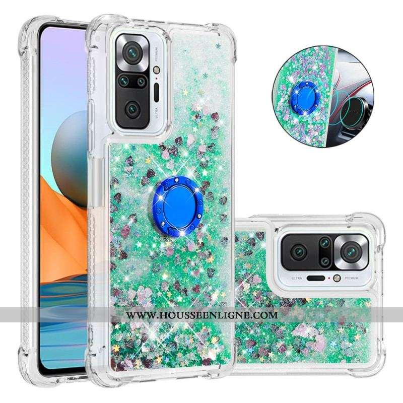 Coque Xiaomi Redmi Note 10 Pro Paillettes avec Anneau-Support