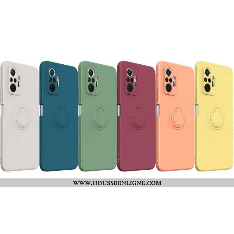 Coque Xiaomi Redmi Note 10 Pro Silicone Liquide Anneau et Lanière