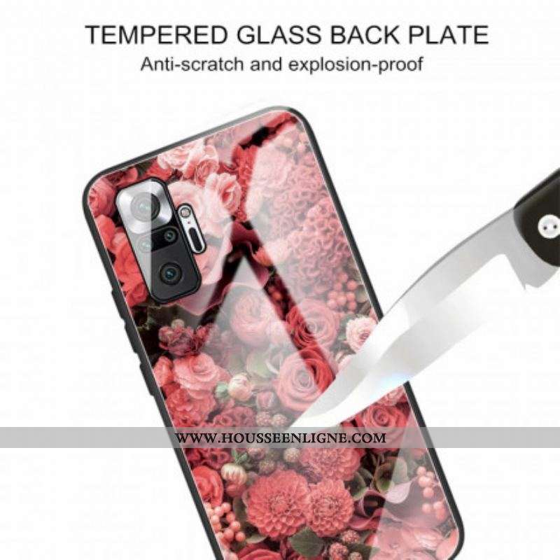 Coque Xiaomi Redmi Note 10 Pro Verre trempé Fleurs Roses