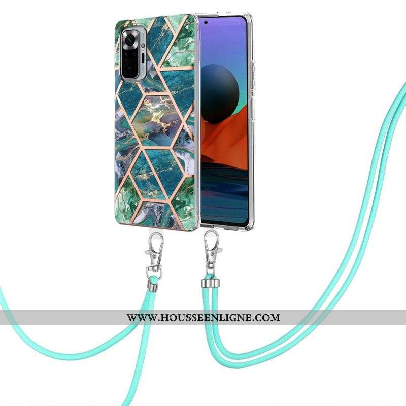Coque Xiaomi Redmi Note 10 Pro à Cordon Marbre Premium