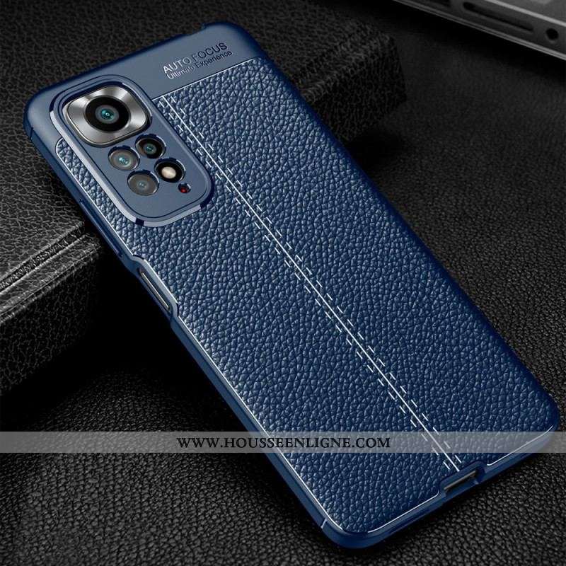 Coque Xiaomi Redmi Note 11 / 11s Effet Cuir Litchi Double Line