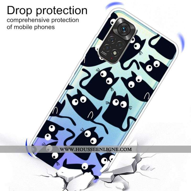 Coque Xiaomi Redmi Note 11 / 11s Multiples Chats Noirs