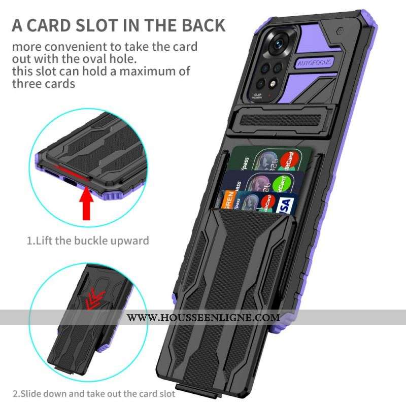 Coque Xiaomi Redmi Note 11 / 11s Porte-Cartes à Glissière et Support
