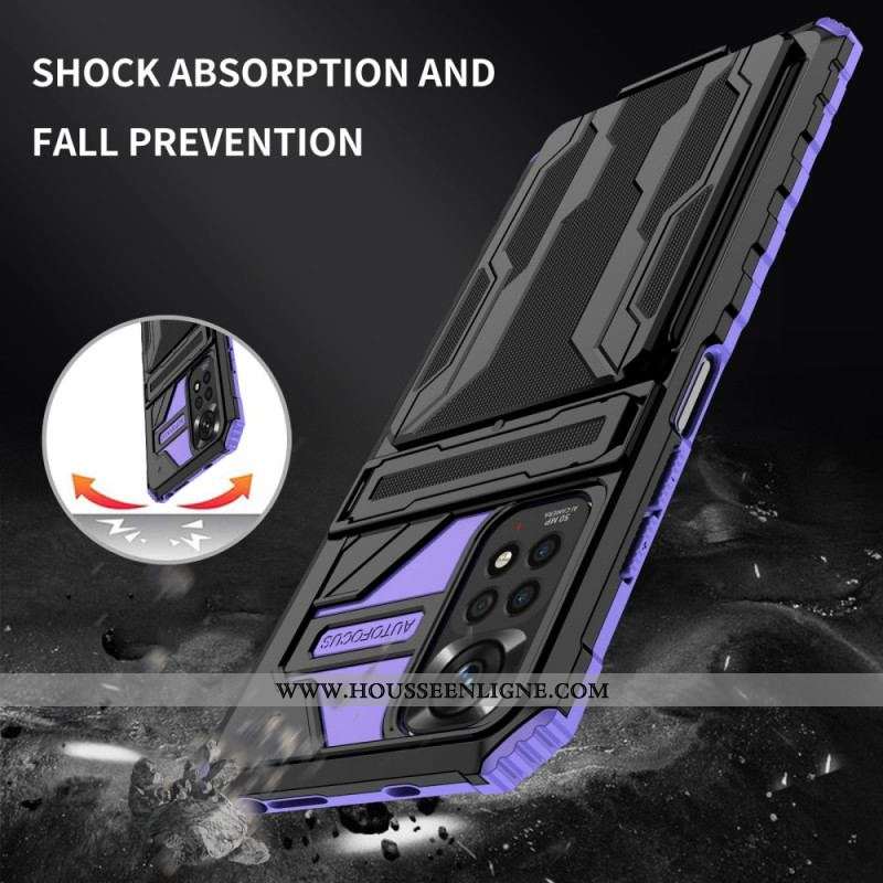 Coque Xiaomi Redmi Note 11 / 11s Porte-Cartes à Glissière et Support
