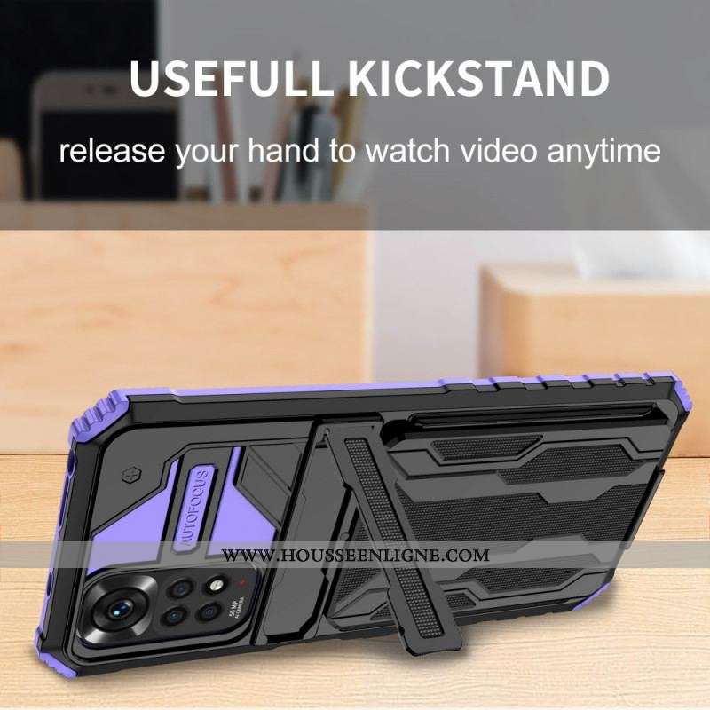 Coque Xiaomi Redmi Note 11 / 11s Porte-Cartes à Glissière et Support