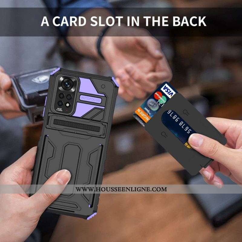 Coque Xiaomi Redmi Note 11 / 11s Porte-Cartes à Glissière et Support