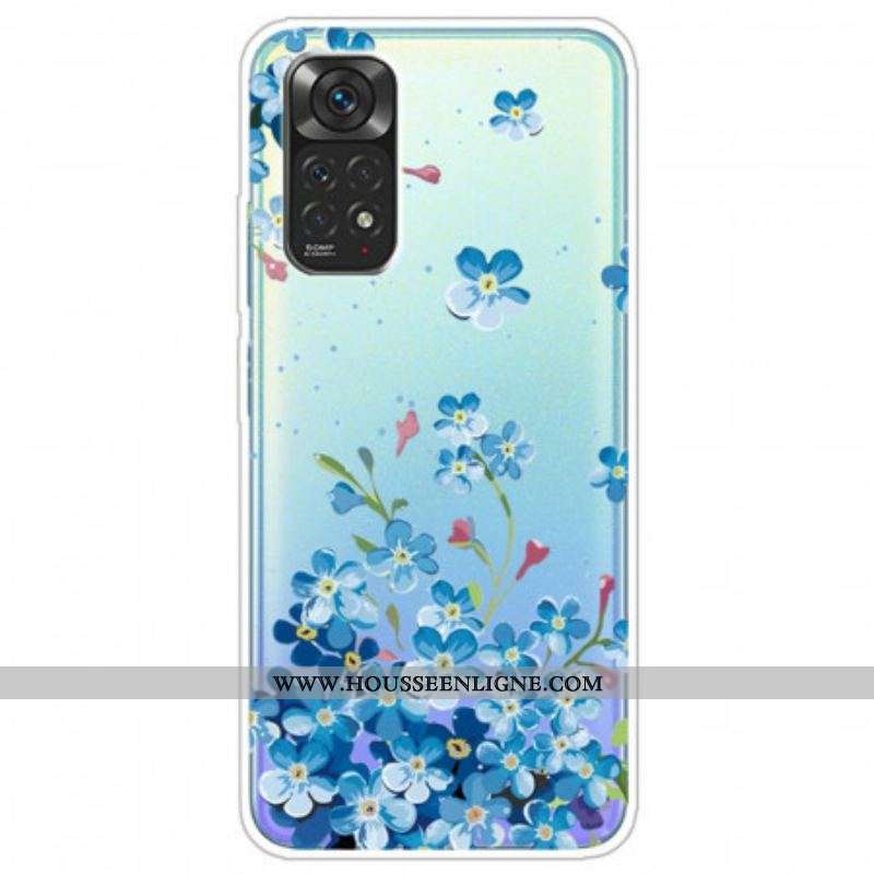 Coque Xiaomi Redmi Note 11 Pro /  Note 11 Pro 5G Bouquet de Fleurs Bleues