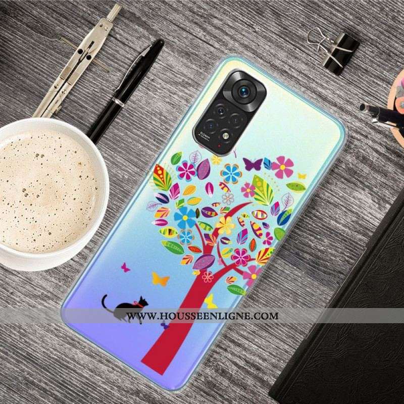 Coque Xiaomi Redmi Note 11 Pro /  Note 11 Pro 5G Chat sous l'Arbre Coloré