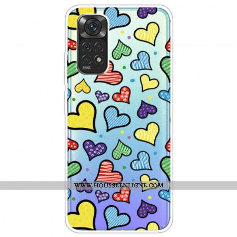 Coque Xiaomi Redmi Note 11 Pro /  Note 11 Pro 5G Coeurs Multicolores