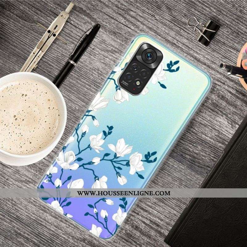 Coque Xiaomi Redmi Note 11 Pro /  Note 11 Pro 5G Fleurs Blanches