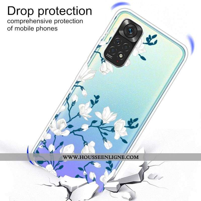 Coque Xiaomi Redmi Note 11 Pro /  Note 11 Pro 5G Fleurs Blanches