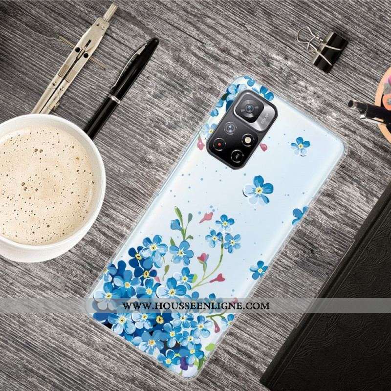 Coque Xiaomi Redmi Note 11 Pro Plus 5G Bouquet de Fleurs Bleues
