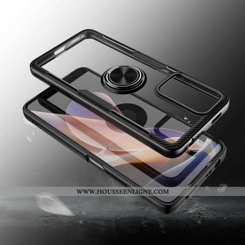 Coque Xiaomi Redmi Note 11 Pro Plus 5G Fibre Carbone Anneau Métallique