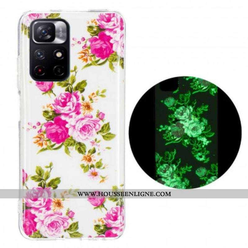 Coque Xiaomi Redmi Note 11 Pro Plus 5G Fleurs Liberty Fluorescente