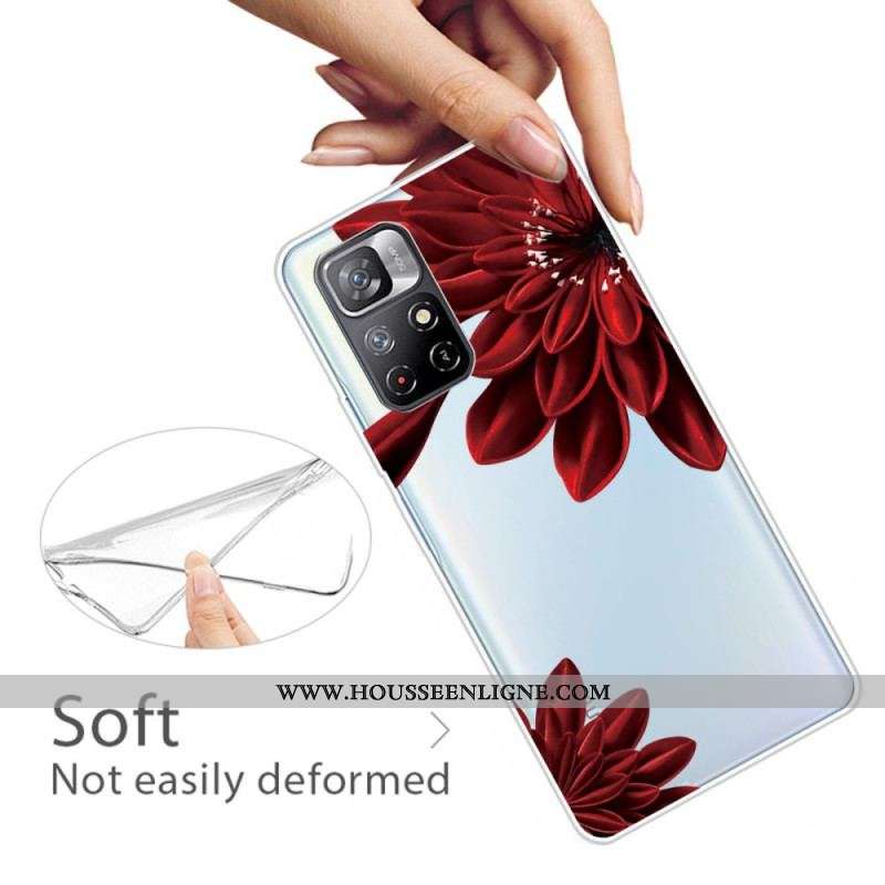 Coque Xiaomi Redmi Note 11 Pro Plus 5G Fleurs Rouges