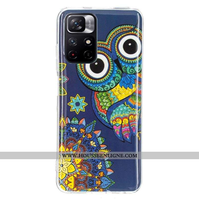 Coque Xiaomi Redmi Note 11 Pro Plus 5G Hibou Mandala Fluorescente