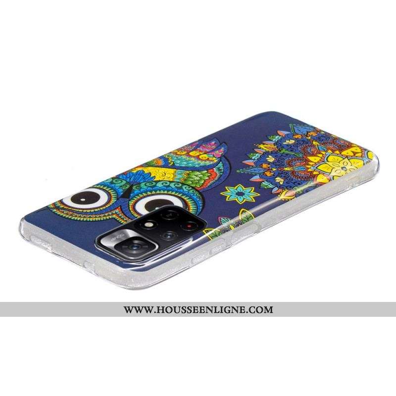 Coque Xiaomi Redmi Note 11 Pro Plus 5G Hibou Mandala Fluorescente