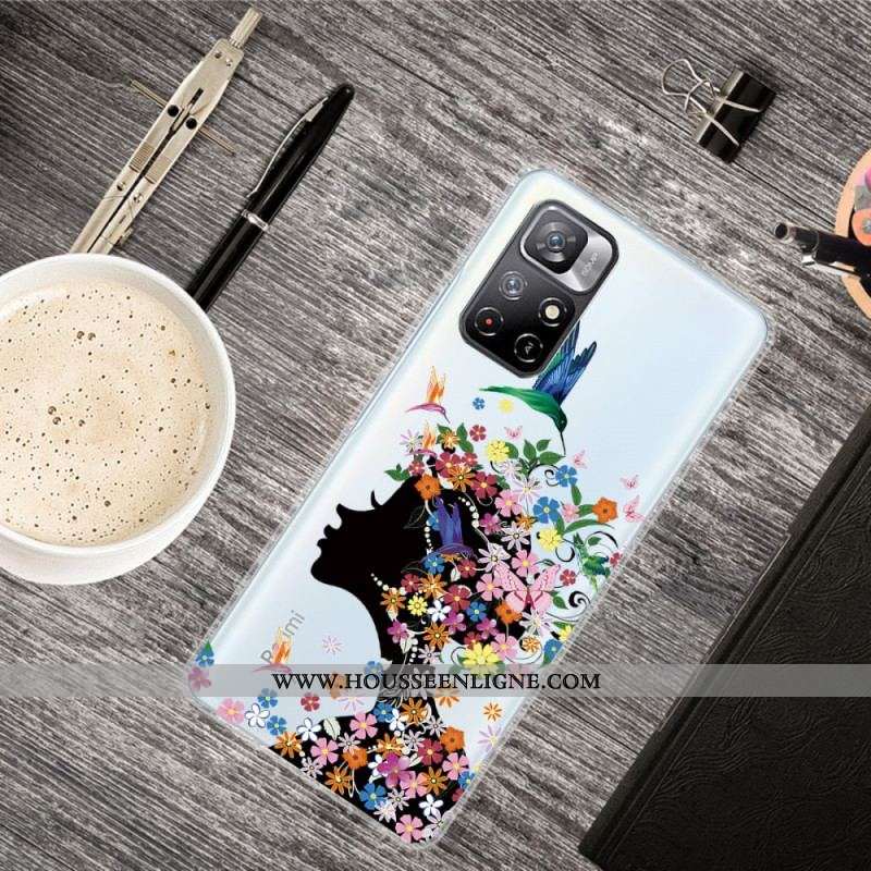 Coque Xiaomi Redmi Note 11 Pro Plus 5G Jolie Tête Fleurie