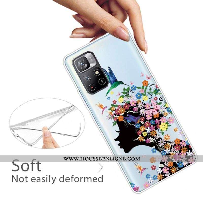 Coque Xiaomi Redmi Note 11 Pro Plus 5G Jolie Tête Fleurie