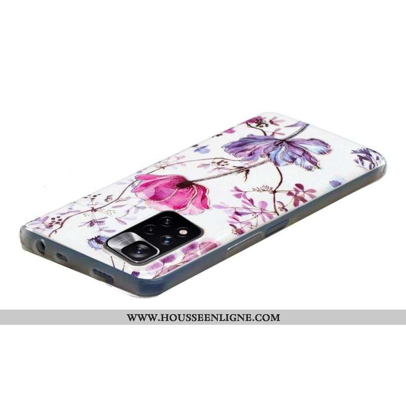 Coque Xiaomi Redmi Note 11 Pro Plus 5G Marbrée Fleurs
