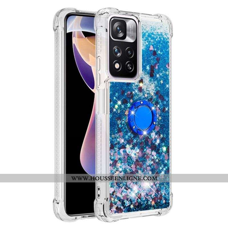 Coque Xiaomi Redmi Note 11 Pro Plus 5G Paillettes avec Anneau-Support