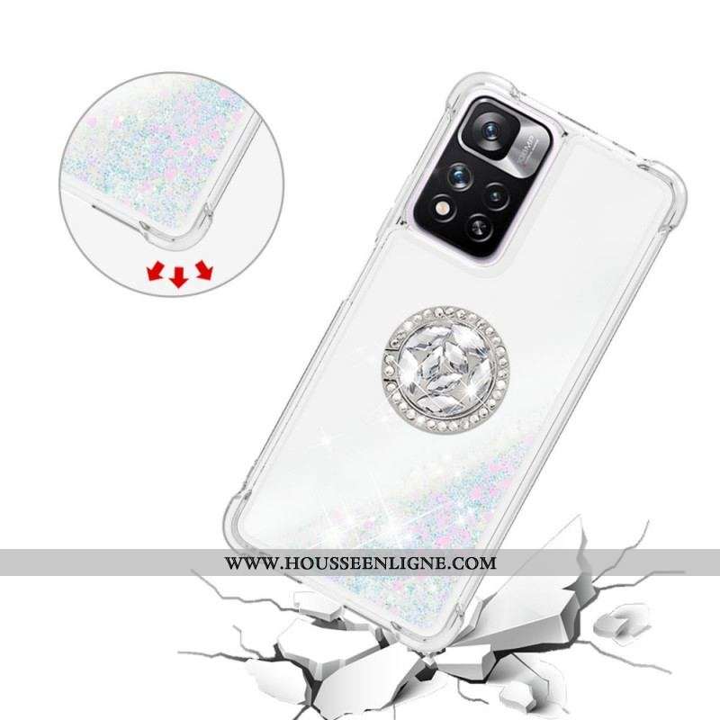 Coque Xiaomi Redmi Note 11 Pro Plus 5G Paillettes avec Anneau-Support