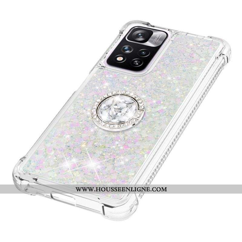 Coque Xiaomi Redmi Note 11 Pro Plus 5G Paillettes avec Anneau-Support