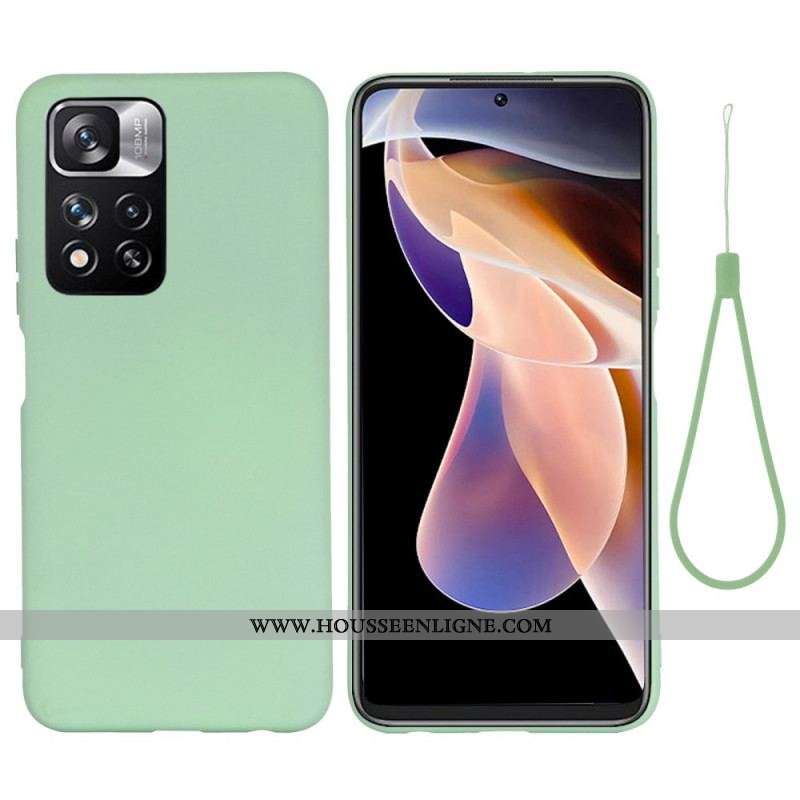 Coque Xiaomi Redmi Note 11 Pro Plus 5G Silicone Liquide avec Lanière