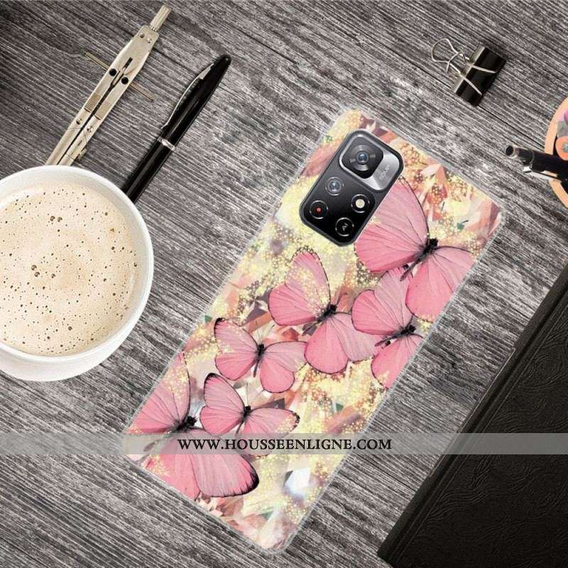 Coque Xiaomi Redmi Note 11 Pro Plus 5G Silicone Papillons