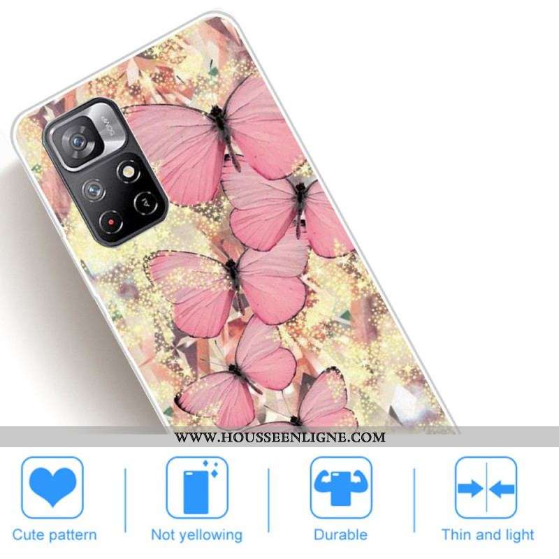 Coque Xiaomi Redmi Note 11 Pro Plus 5G Silicone Papillons