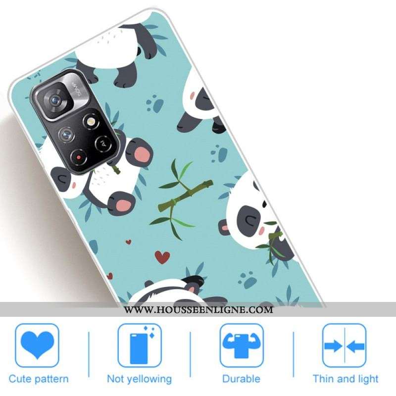 Coque Xiaomi Redmi Note 11 Pro Plus 5G Silicone Tas de Pandas