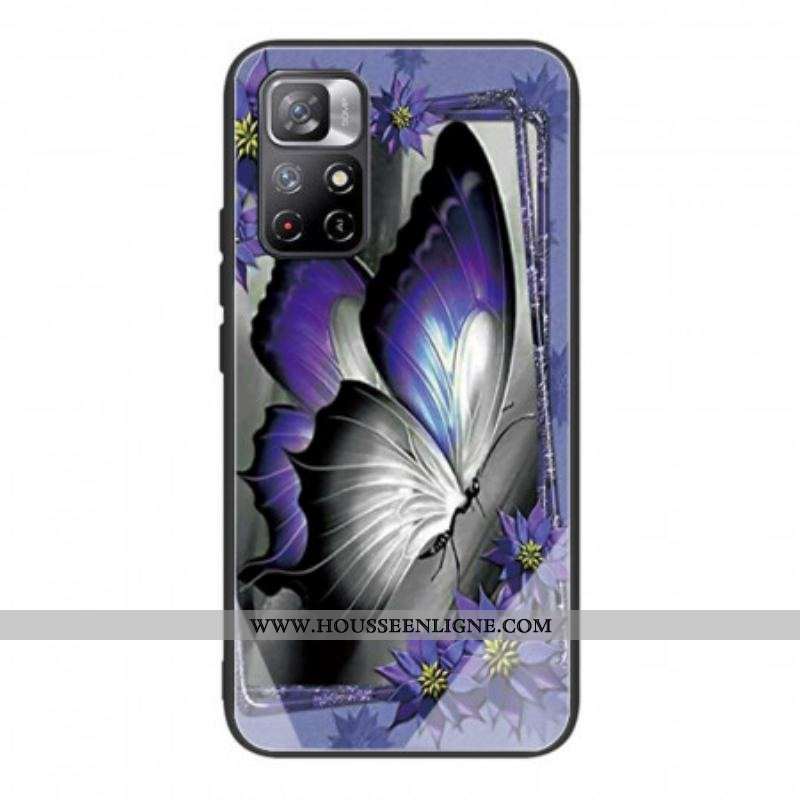 Coque Xiaomi Redmi Note 11 Pro Plus 5G Verre Trempé Papillon Violet