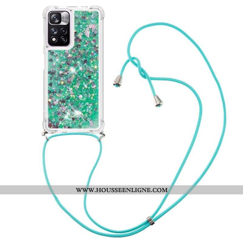 Coque Xiaomi Redmi Note 11 Pro Plus 5G à Cordon Paillettes Design