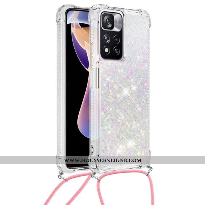 Coque Xiaomi Redmi Note 11 Pro Plus 5G à Cordon Paillettes Design