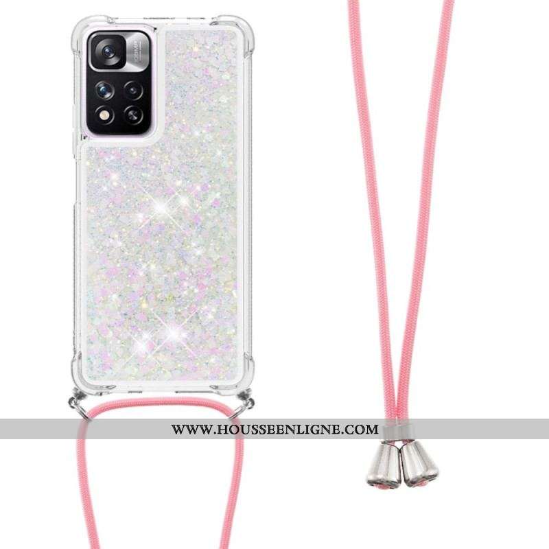 Coque Xiaomi Redmi Note 11 Pro Plus 5G à Cordon Paillettes Design
