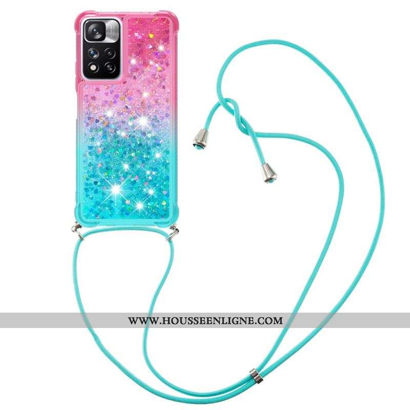 Coque Xiaomi Redmi Note 11 Pro Plus 5G à Cordon Silicone Paillettes