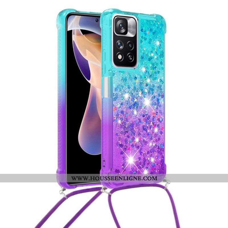 Coque Xiaomi Redmi Note 11 Pro Plus 5G à Cordon Silicone Paillettes