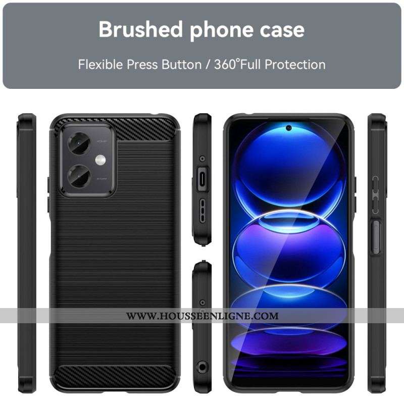 Coque Xiaomi Redmi Note 12/Poco X5 5G Fibre Carbone Brossée