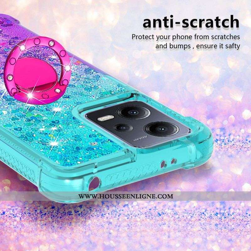 Coque Xiaomi Redmi Note 12/Poco X5 5G Paillettes Anneau-Support