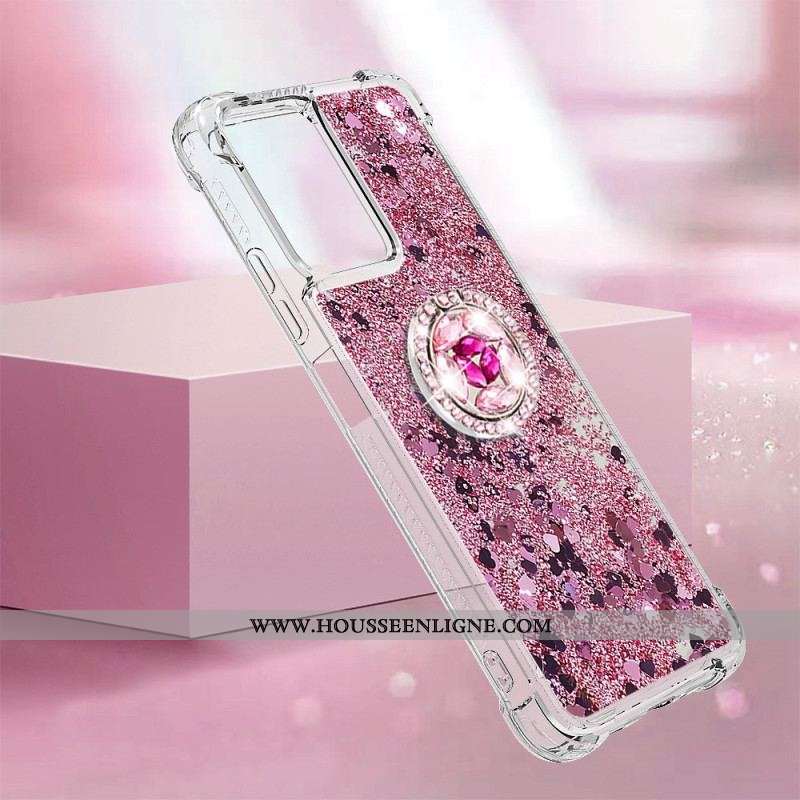 Coque Xiaomi Redmi Note 12/Poco X5 5G Paillettes Colorées Anneau-Support