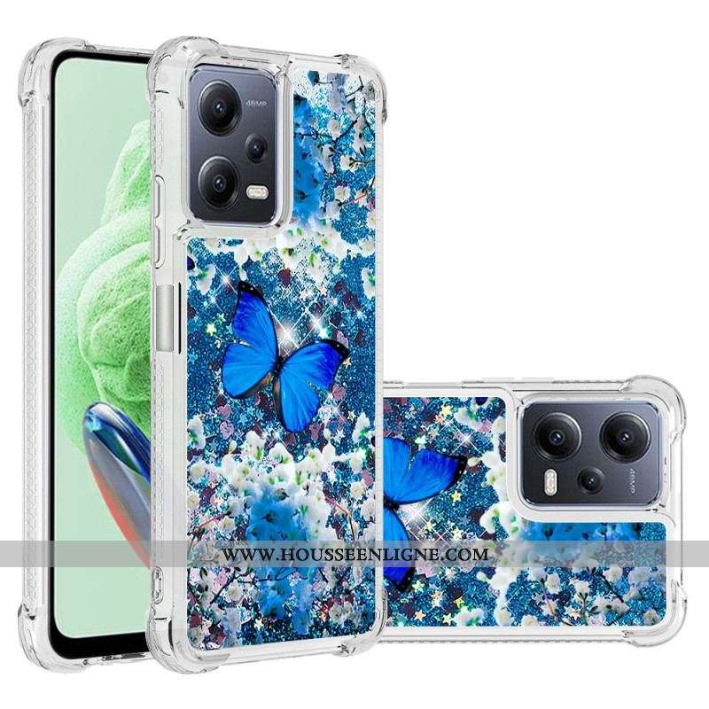 Coque Xiaomi Redmi Note 12/Poco X5 5G Paillettes Papillons