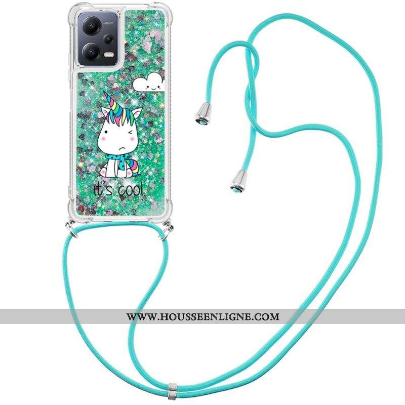 Coque Xiaomi Redmi Note 12/Poco X5 5G à Cordon Licornes