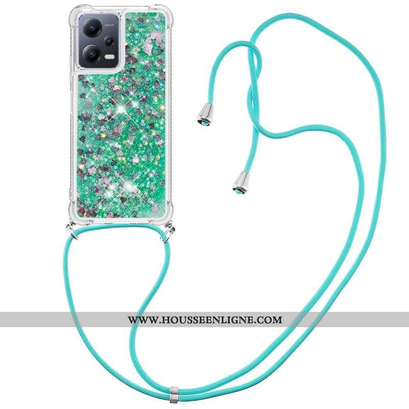 Coque Xiaomi Redmi Note 12/Poco X5 5G  à Cordon Paillettes